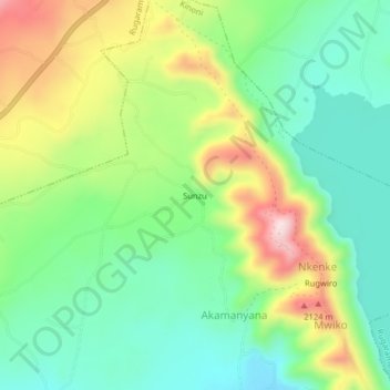 Sunzu topographic map, elevation, terrain