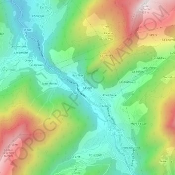 La Croix topographic map, elevation, terrain