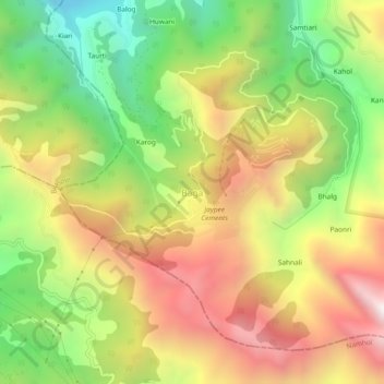 Baga topographic map, elevation, terrain