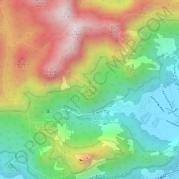 Morro da Mesa topographic map, elevation, terrain