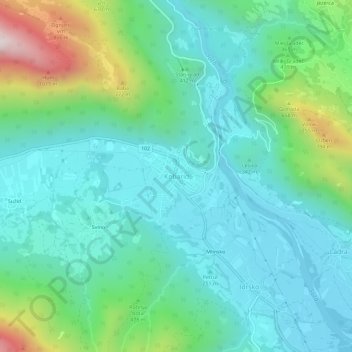 Kobarid topographic map, elevation, terrain