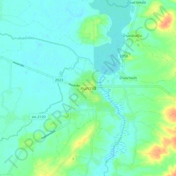 Kumphawapi topographic map, elevation, terrain