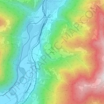 Garges topographic map, elevation, terrain