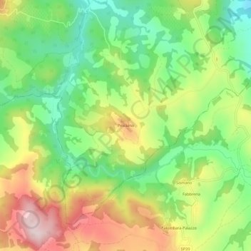 Pesciano topographic map, elevation, terrain
