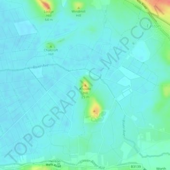 Knowle Hill topographic map, elevation, terrain
