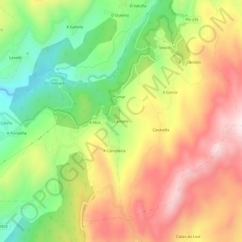 Carreiro topographic map, elevation, terrain