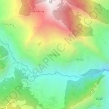 Bhrajam topographic map, elevation, terrain