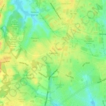 Greycrest topographic map, elevation, terrain