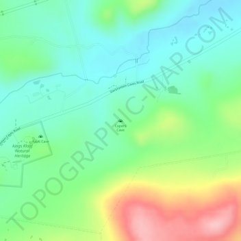 Cooper's Cave topographic map, elevation, terrain