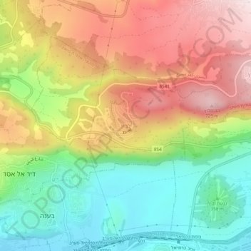 Lavon topographic map, elevation, terrain