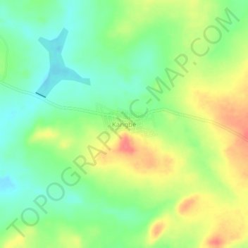 Kangbé topographic map, elevation, terrain