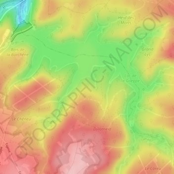 Hoboster topographic map, elevation, terrain