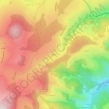 Vahille topographic map, elevation, terrain