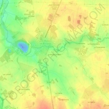 La Roche Chotard topographic map, elevation, terrain