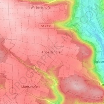 Fribertshofen topographic map, elevation, terrain