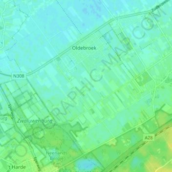 Bovenstreek topographic map, elevation, terrain
