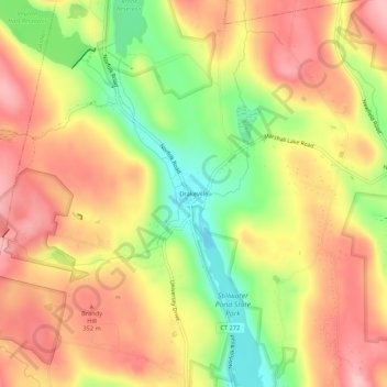 Drakeville topographic map, elevation, terrain