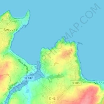 Kerdrehoret topographic map, elevation, terrain