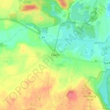 Flieth topographic map, elevation, terrain