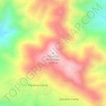 Figueroa Mountain topographic map, elevation, terrain