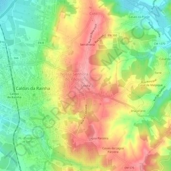 Crocha topographic map, elevation, terrain