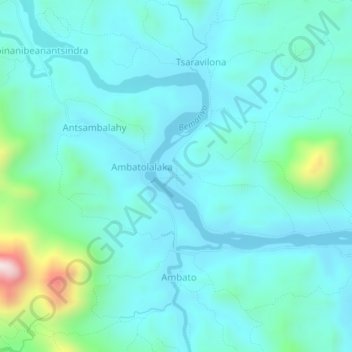 Antsirabe topographic map, elevation, terrain