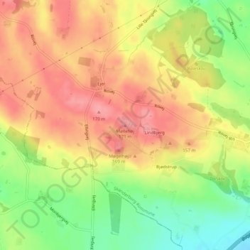 Møllehøj topographic map, elevation, terrain
