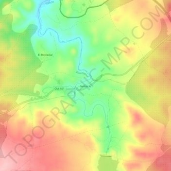 Guajaraz topographic map, elevation, terrain