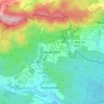 Neuersdorf topographic map, elevation, terrain