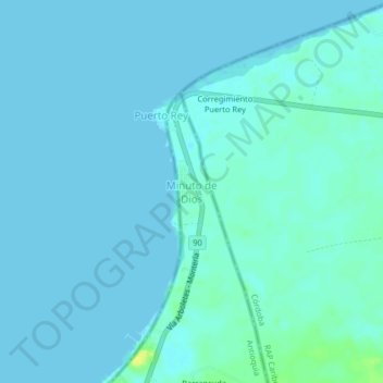 Minuto de Dios topographic map, elevation, terrain