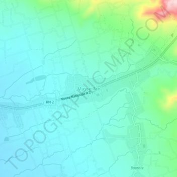 Masseillan topographic map, elevation, terrain