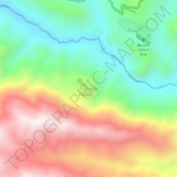 Pogapa topographic map, elevation, terrain