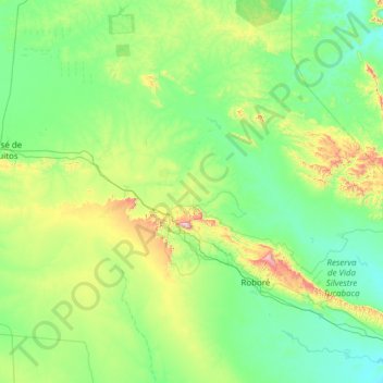 Provincia Chiquitos topographic map, elevation, terrain