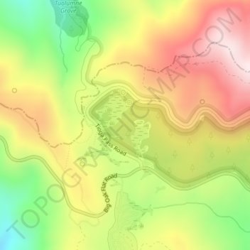 Crane Flat topographic map, elevation, terrain