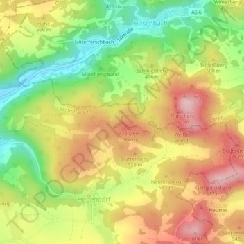 Kastell topographic map, elevation, terrain