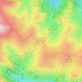 Port de Bales topographic map, elevation, terrain