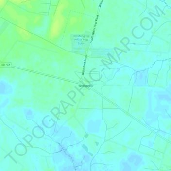 Whitepost topographic map, elevation, terrain