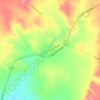 Saladillo topographic map, elevation, terrain