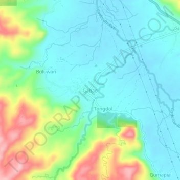 Gabao topographic map, elevation, terrain