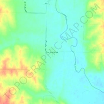 Alanthus Grove topographic map, elevation, terrain