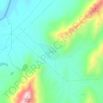 Kızıldere topographic map, elevation, terrain