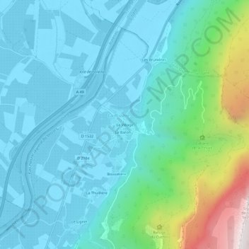Le Village topographic map, elevation, terrain