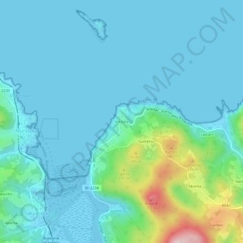 Antzora topographic map, elevation, terrain