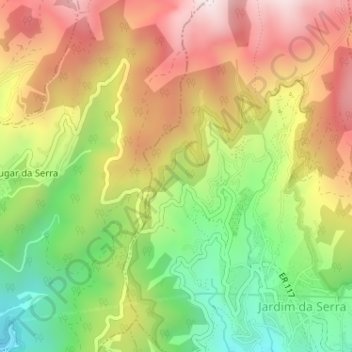 Achada do Jardim topographic map, elevation, terrain