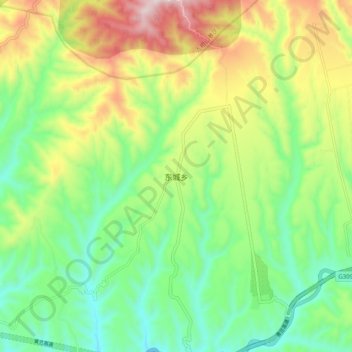东城乡 topographic map, elevation, terrain