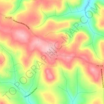 São Luiz topographic map, elevation, terrain