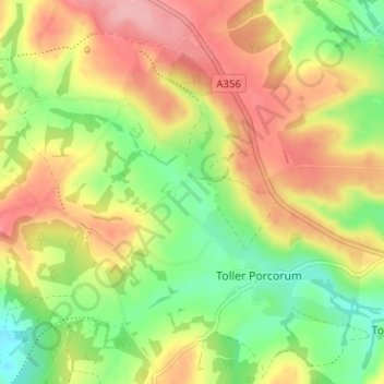 Lower Kingcombe topographic map, elevation, terrain