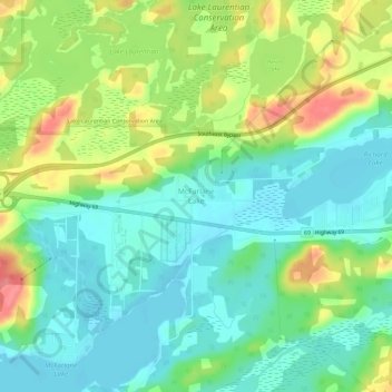 McFarlane Lake topographic map, elevation, terrain