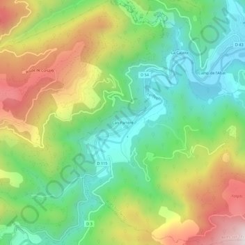 Can Partère topographic map, elevation, terrain