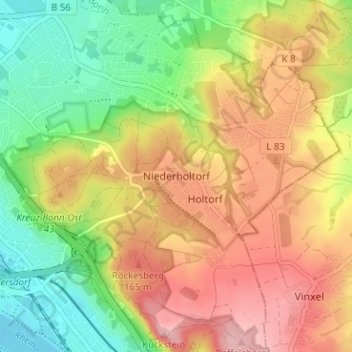 Niederholtorf topographic map, elevation, terrain